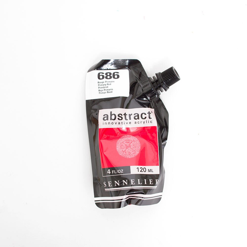 Abstract, Acrylic, Art & School, 120ml, Satin, 242861, Primary Red